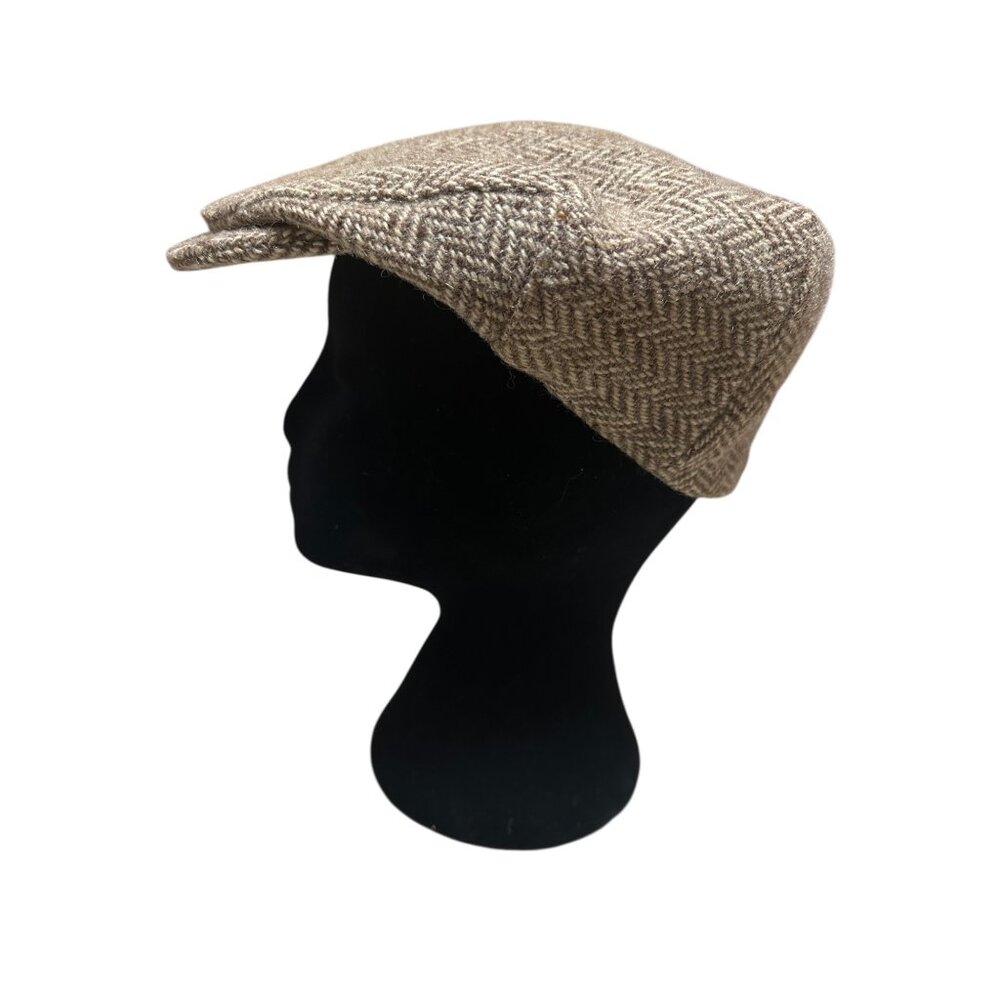 Vintage LL Bean Hanna Hats Donegal‎ Tweed Flat Cap Ivy Newsboy Ireland Brown